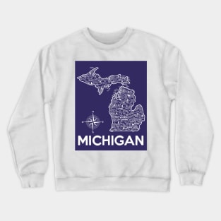 Michigan Map Crewneck Sweatshirt